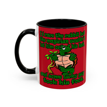 turtle race - Accent Mug (dark red)