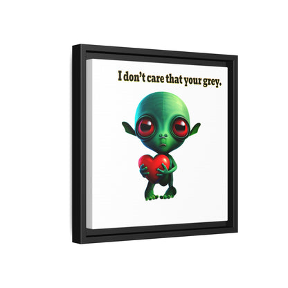 I don't care that your grey - framed canvas art (white)