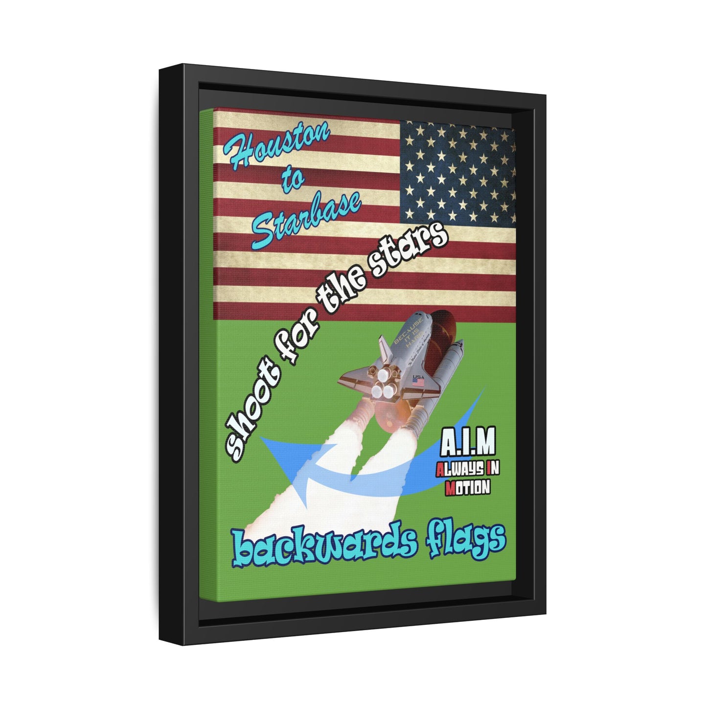 shoot for the stars - framed canvas art (green)