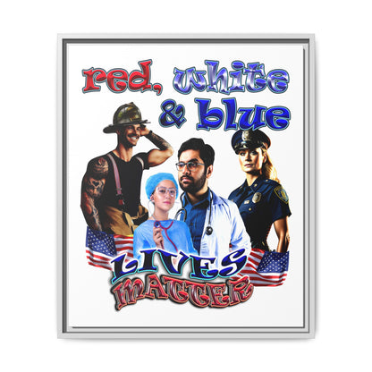 rw&b lives matter - framed canvas art (white)