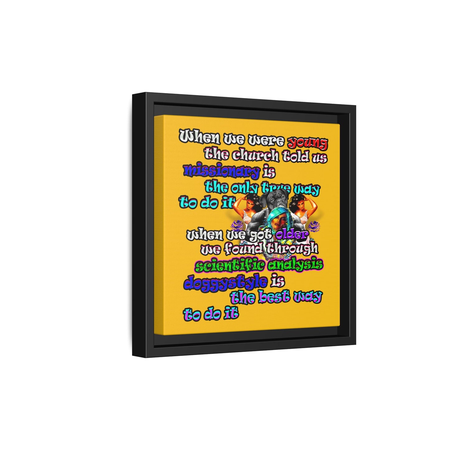 doggystyle - framed canvas art (yellow)