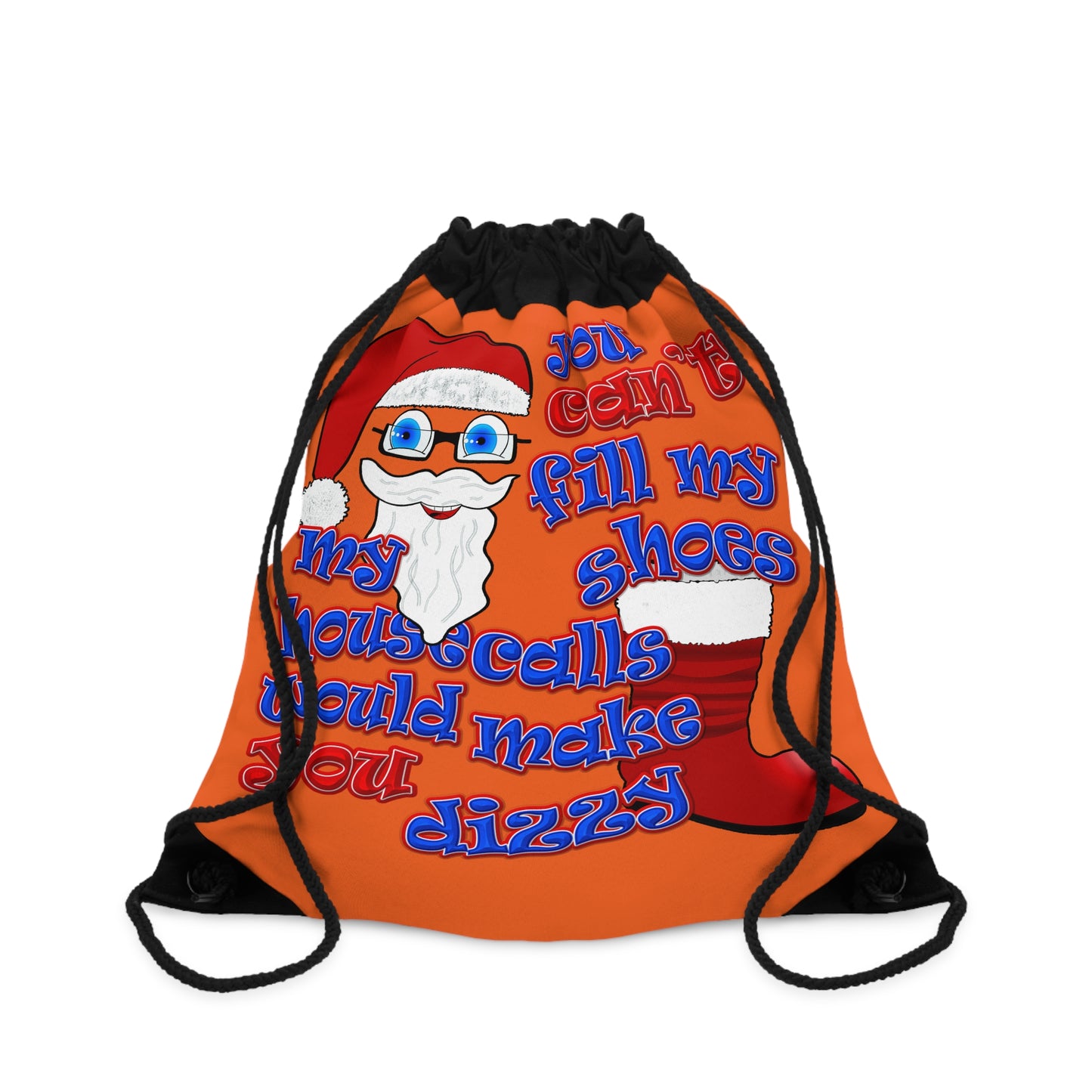 santa's shoes - Drawstring Bag (orange)