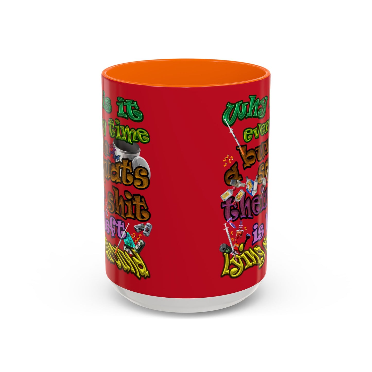 the bum's shit - Accent Mug (dark red)