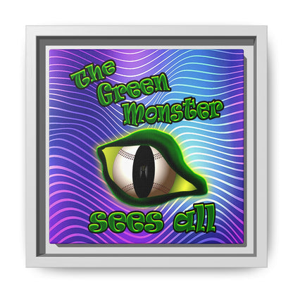 green monster - framed canvas art (purple wave)