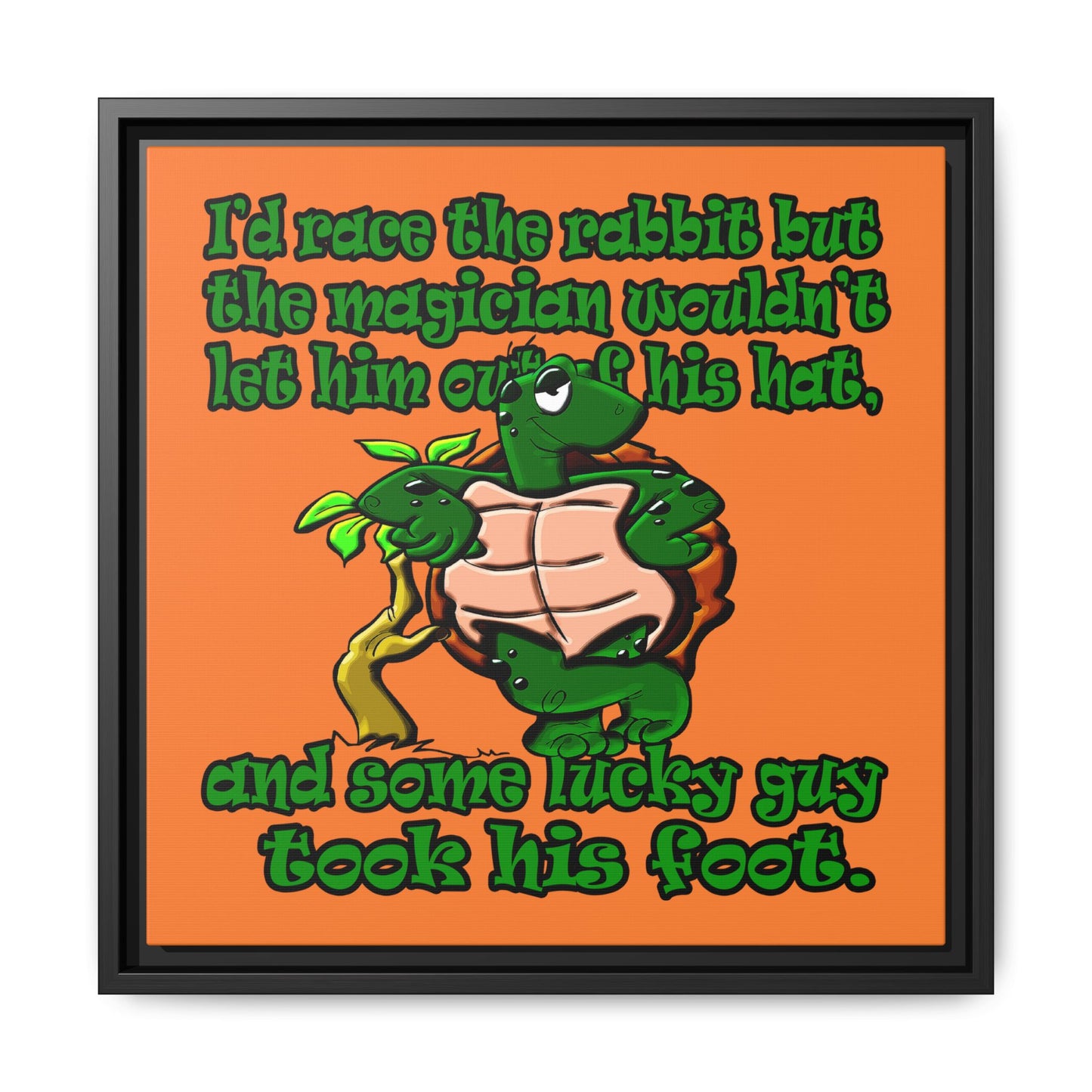turtle race - framed canvas art (crusta)