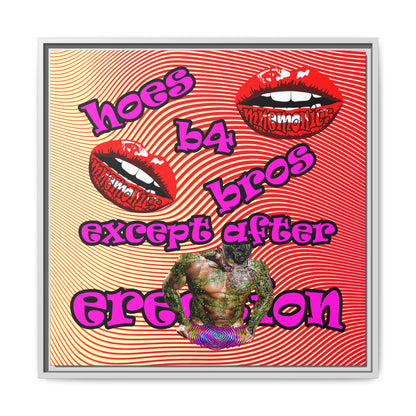 hoes b4 bros - framed canvas art (yellow-orange wave)