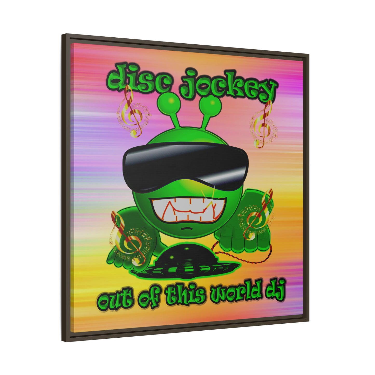 disc jockey - framed canvas art (color blur)