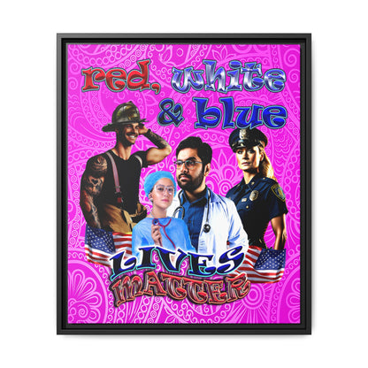 rw&b lives matter - framed canvas art (pink swirl)