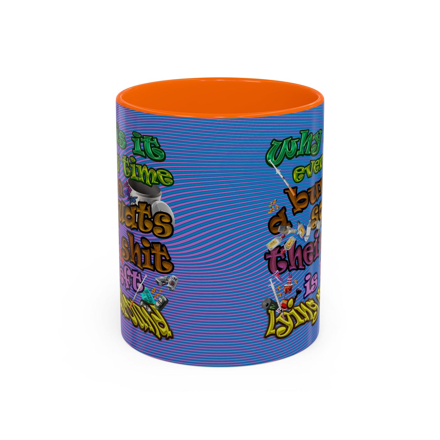 the bum's shit - Accent Mug (light blue-purple wave)