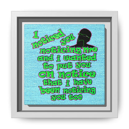 noticed you noticing - framed canvas art (faded blue)