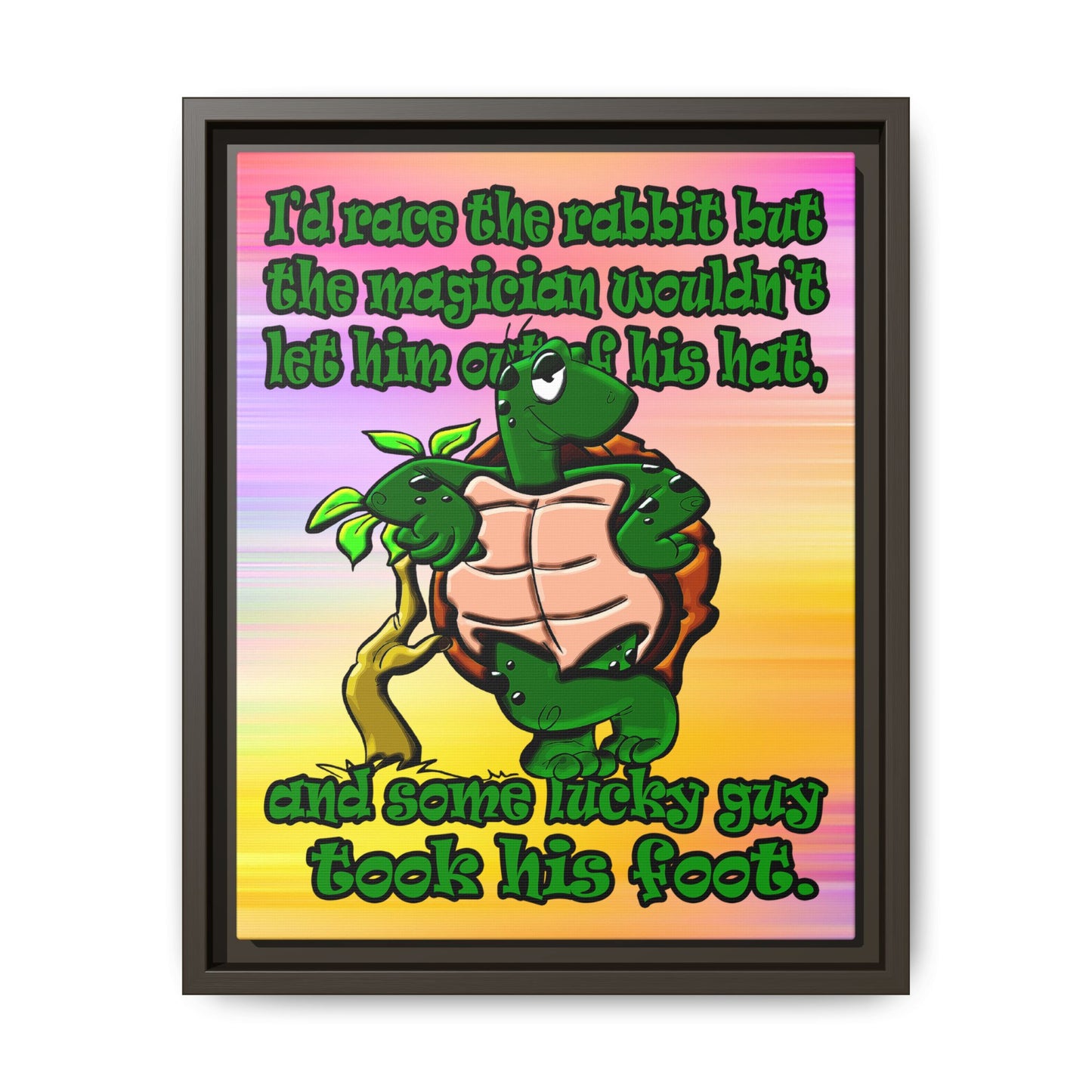turtle race - framed canvas art (color blur)