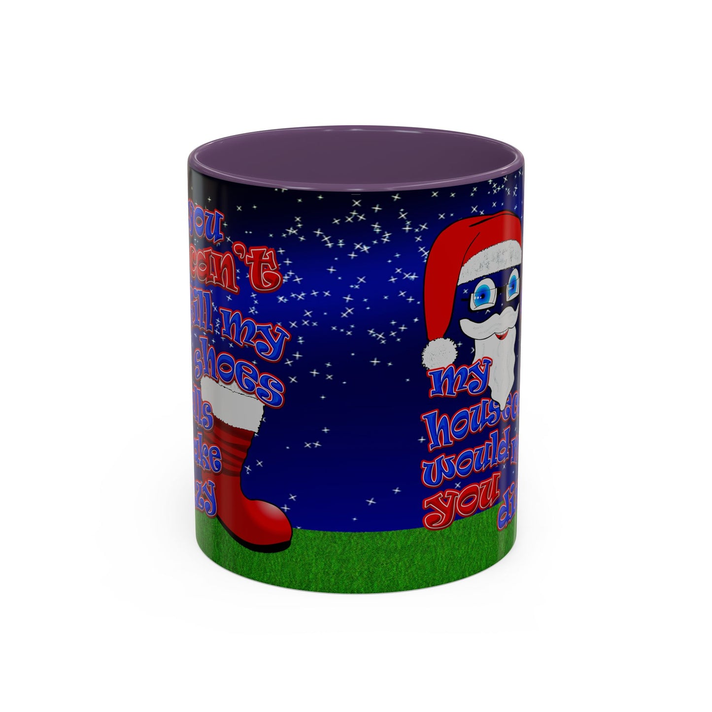 santa's shoes - Accent Mug ('snoops' background)