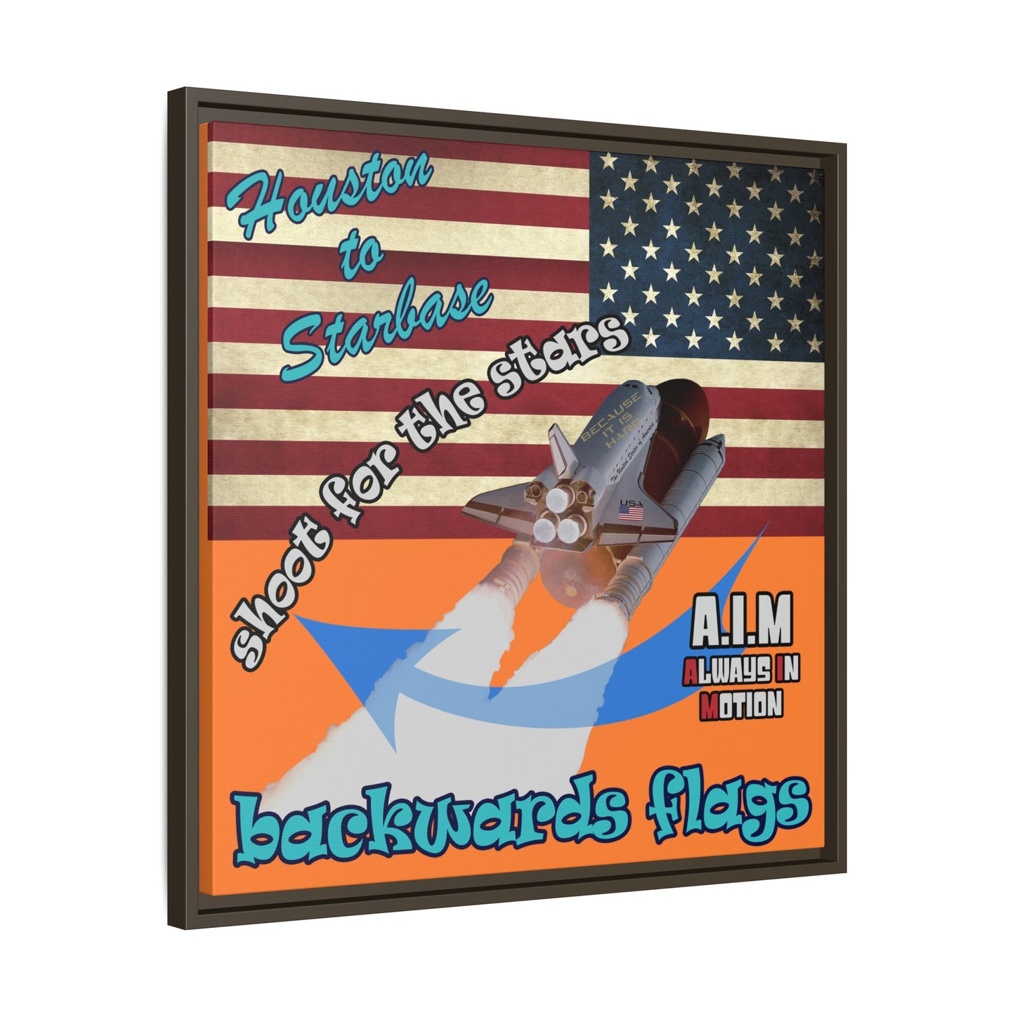 shoot for the stars - framed canvas art (crusta)
