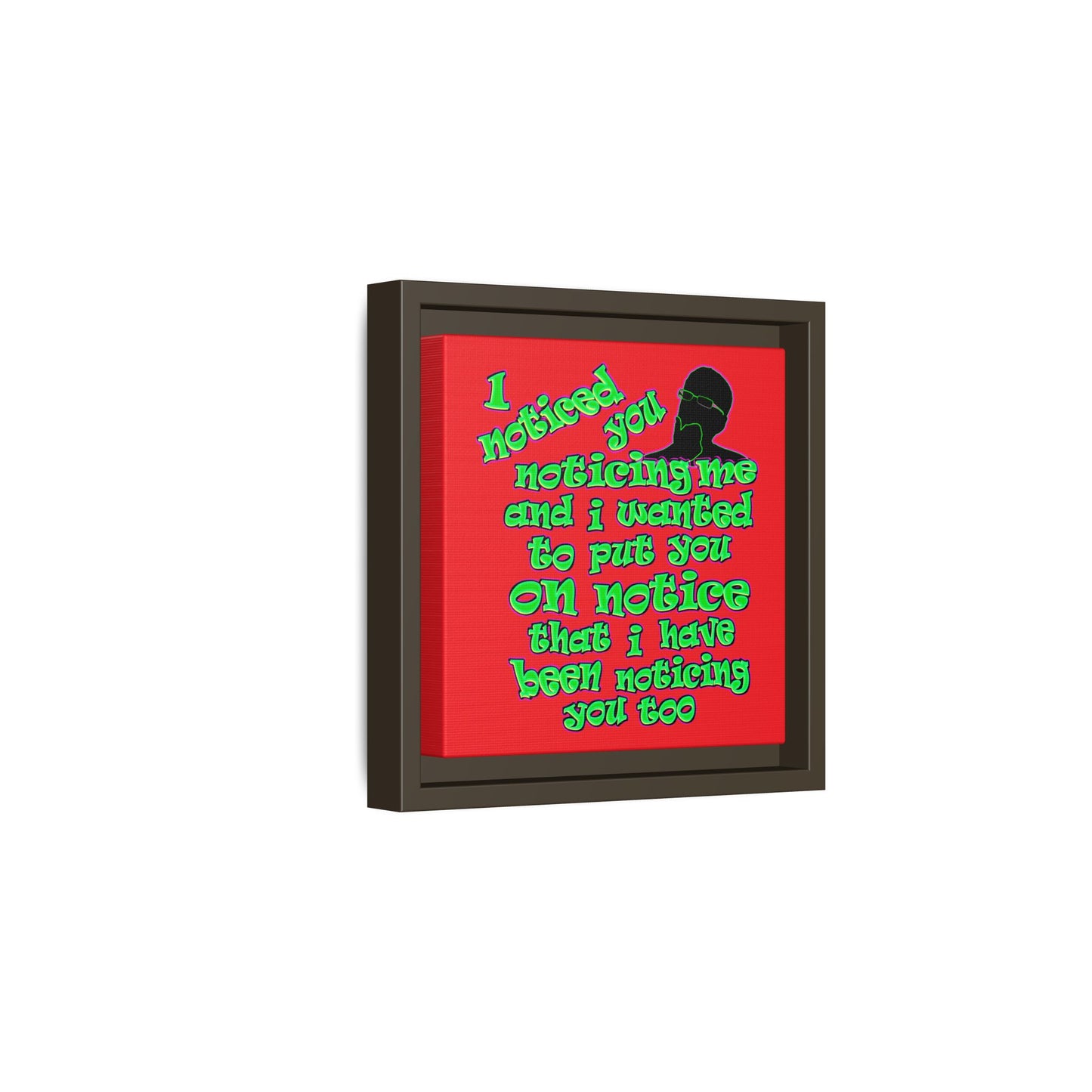 noticed you noticing - framed canvas art (red)