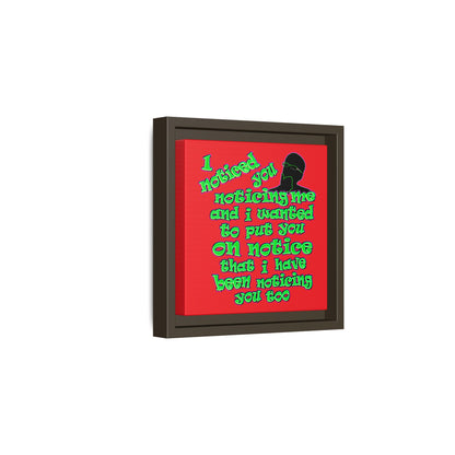 noticed you noticing - framed canvas art (red)