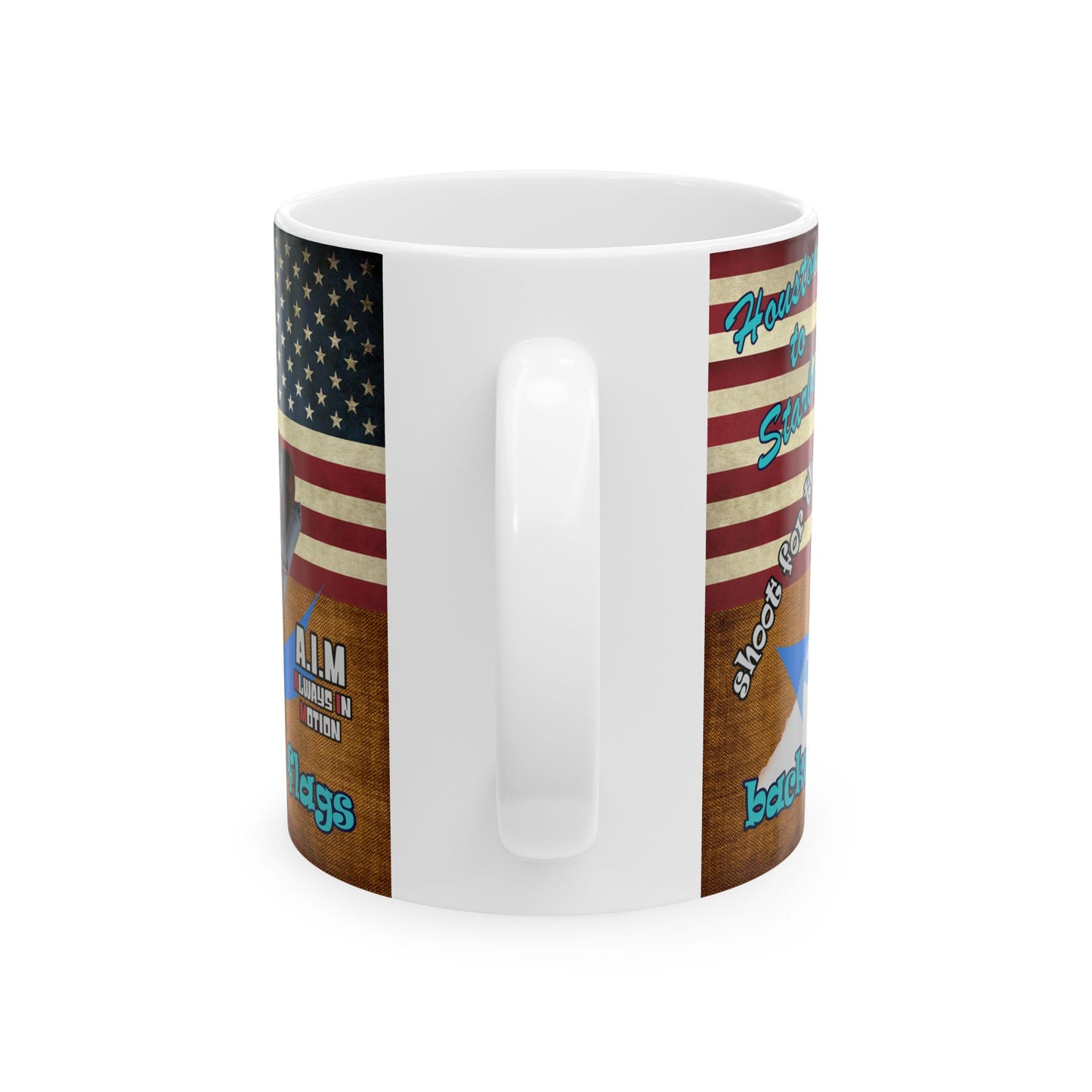 shoot for the stars - White Mug (brown papyrus)