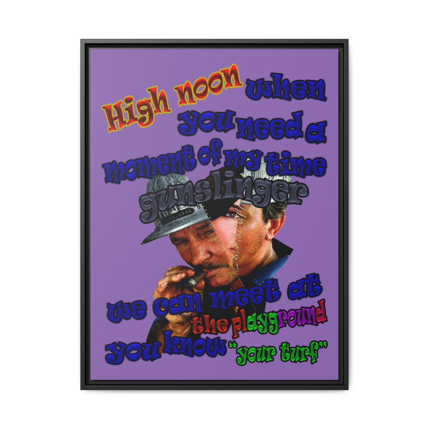 high noon - framed canvas art (light purple)