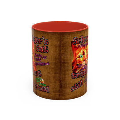 schrodinger's cat - Accent Mug (brown papyrus)