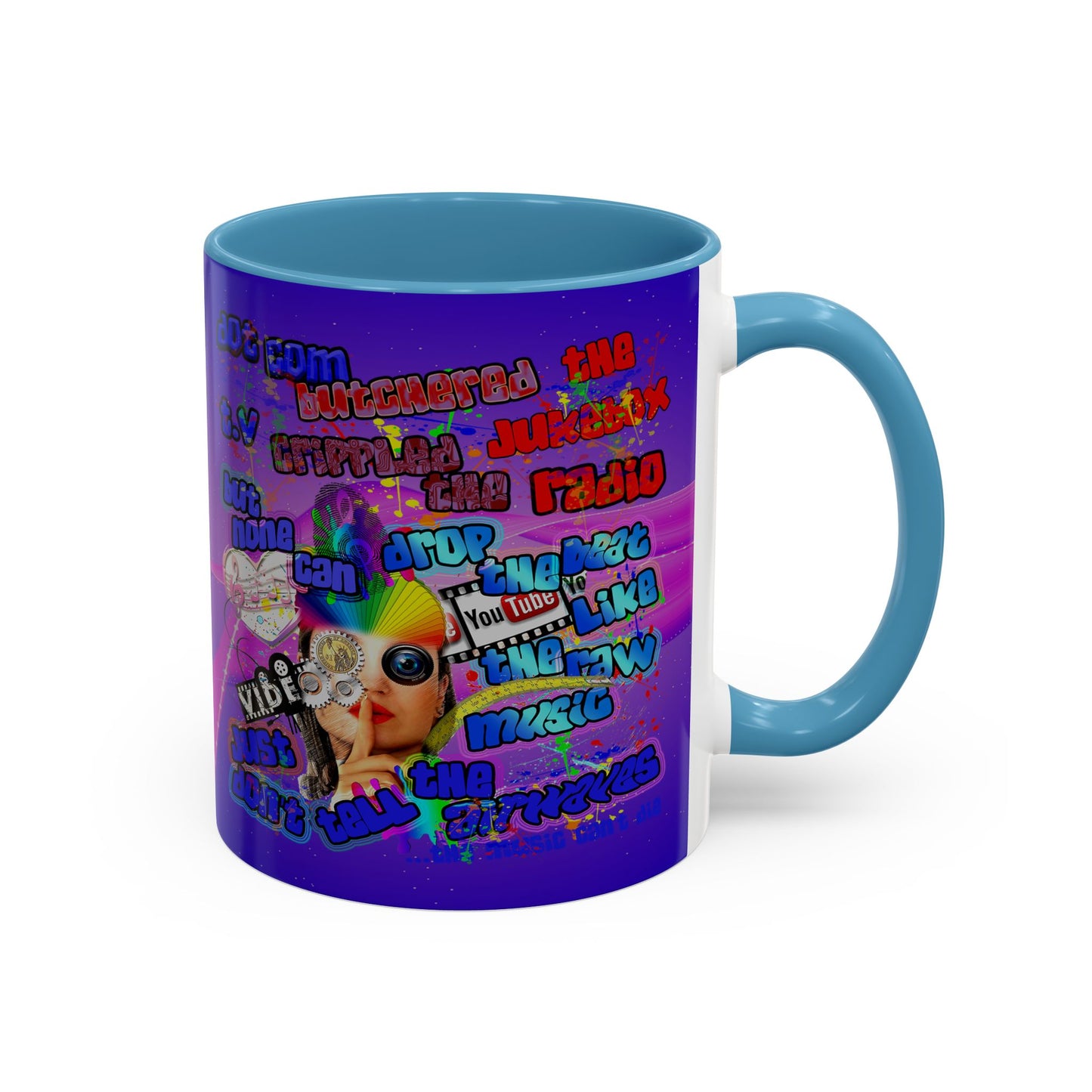 drop the beat - Accent Mug (purple-pink wave)
