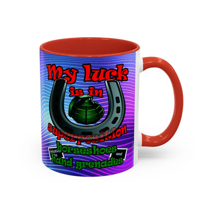 my luck - Accent Mug (purple wave)