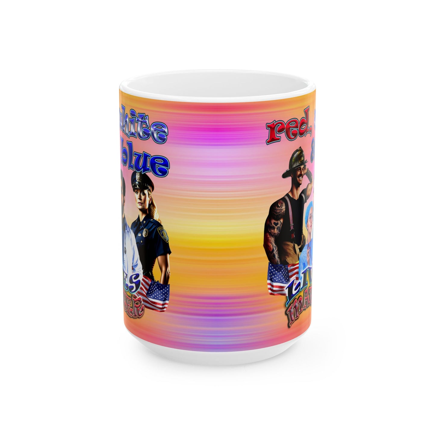 rw&b lives matter - White Mug (color blur)