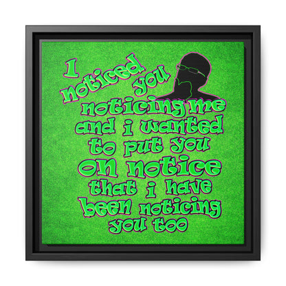 noticed you noticing - framed canvas art (green turf)