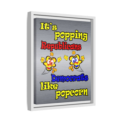popping like popcorn - framed canvas art (brushed nickel)