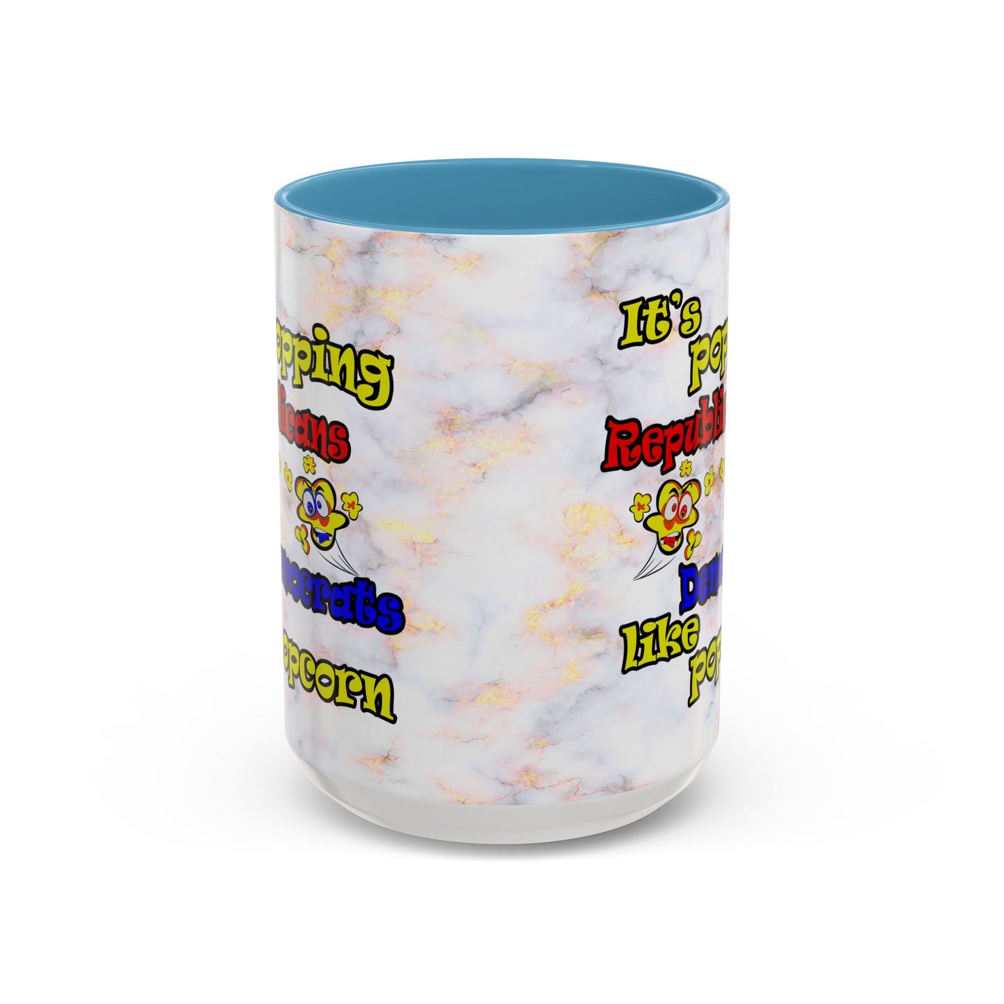popping like popcorn - Accent Mug (white marble)