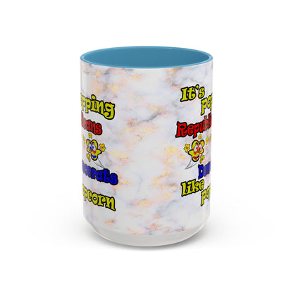 popping like popcorn - Accent Mug (white marble)