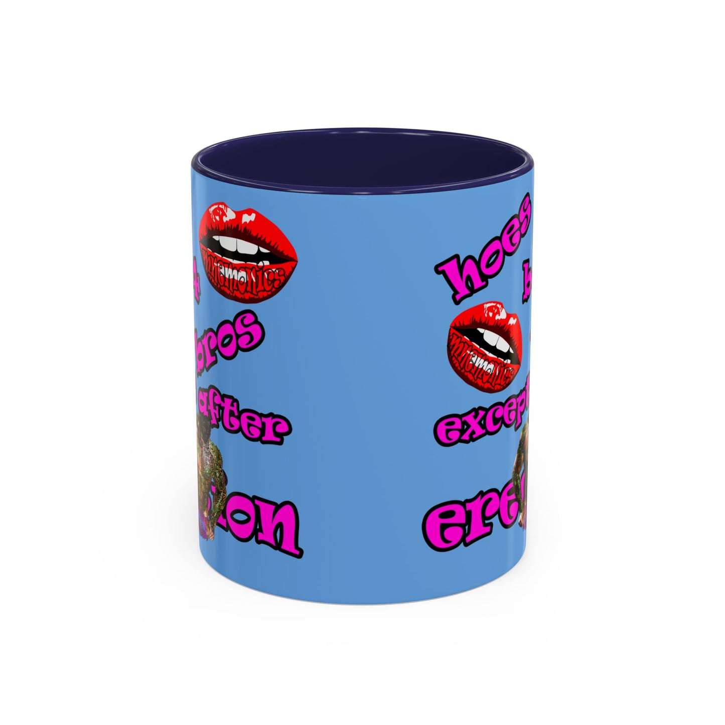 hoes b4 bros - Accent Mug (light blue)