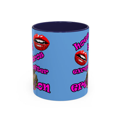 hoes b4 bros - Accent Mug (light blue)
