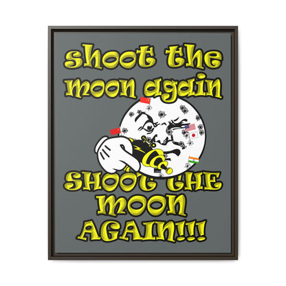 shoot the moon again - framed canvas art (dark grey)
