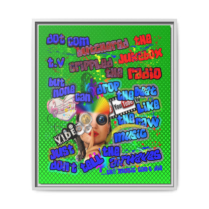 drop the beat - framed canvas art (logo green)