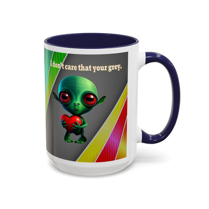 I don't care that your grey - Accent Mug (rainbow split)