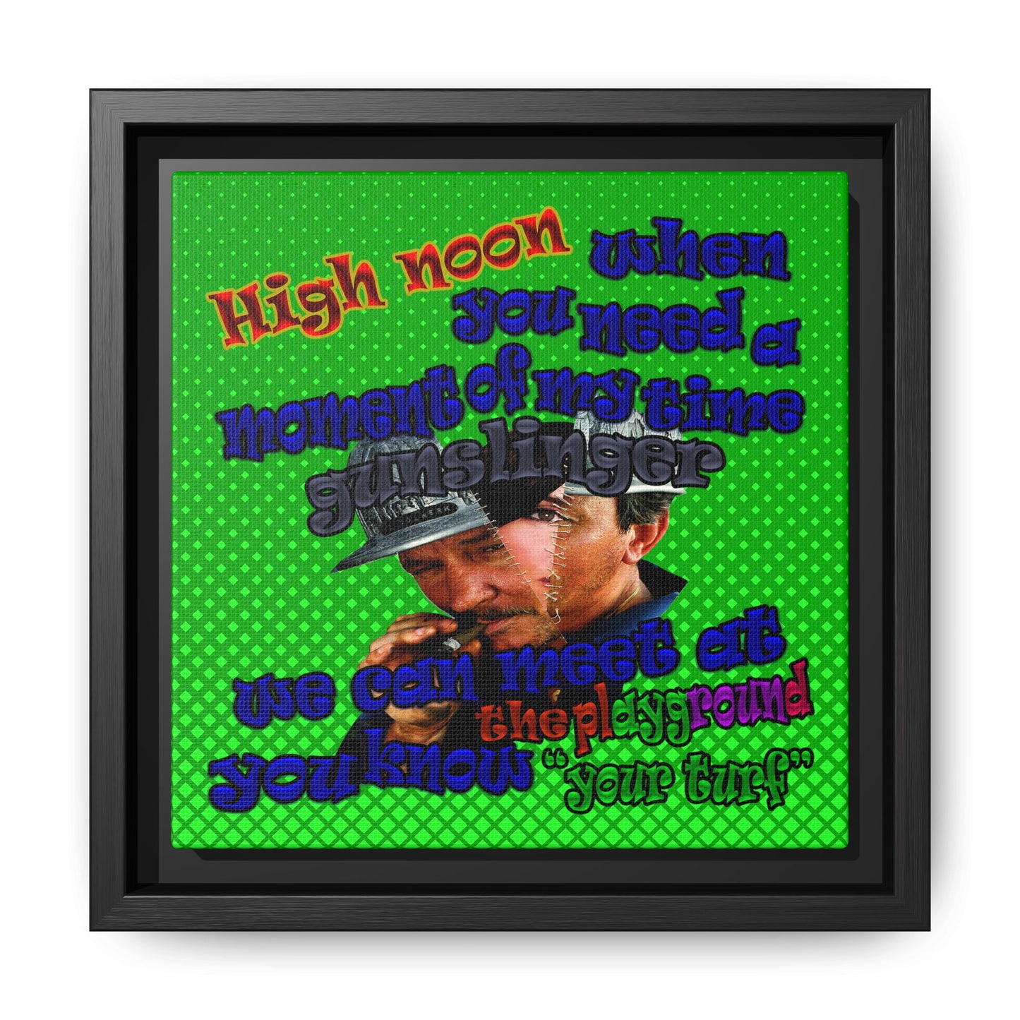 high noon - framed canvas art (logo green)