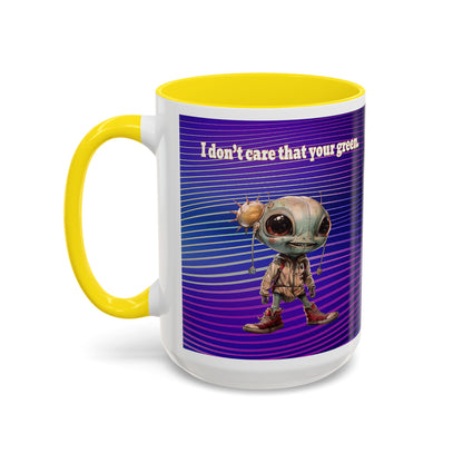 I don't care that your grey - Accent Mug (purple wave)