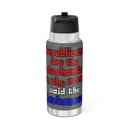 donkeys and elephants - Gator Tumbler, 32oz (dark grey)
