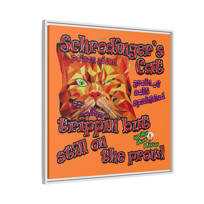 schrodinger's cat - framed canvas art (crusta)