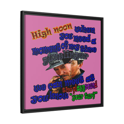high noon - framed canvas art (light pink)
