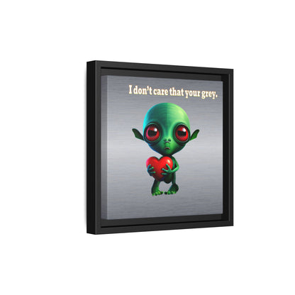 I don't care that your grey - framed canvas art (brushed nickel)