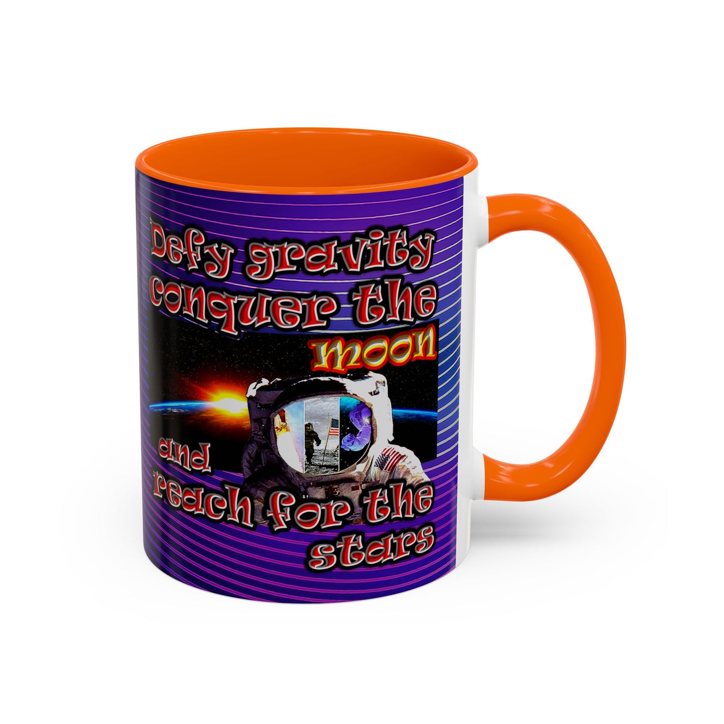 defy conquer reach - Accent Mug (purple wave)
