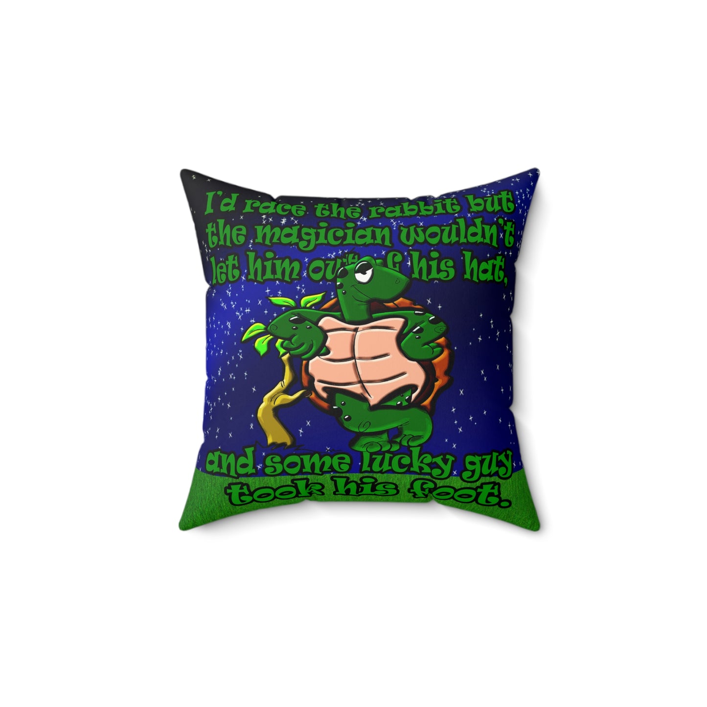 turtle race - Faux Suede Square Pillow - ('snoops' background)