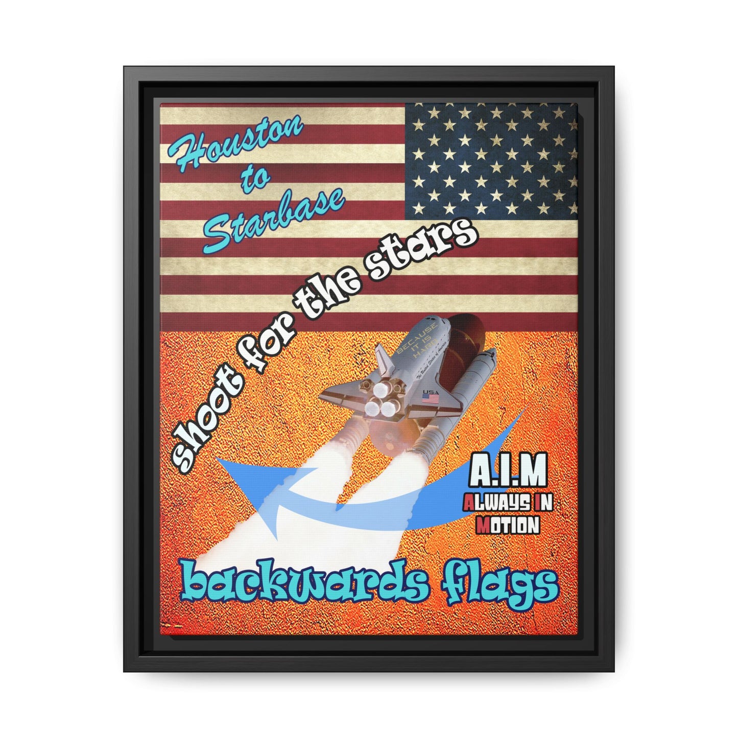 shoot for the stars - framed canvas art (burnt orange)