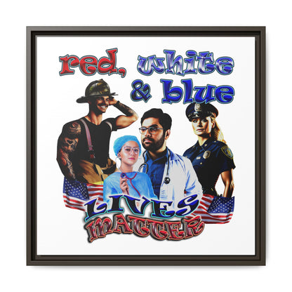 rw&b lives matter - framed canvas art (white)