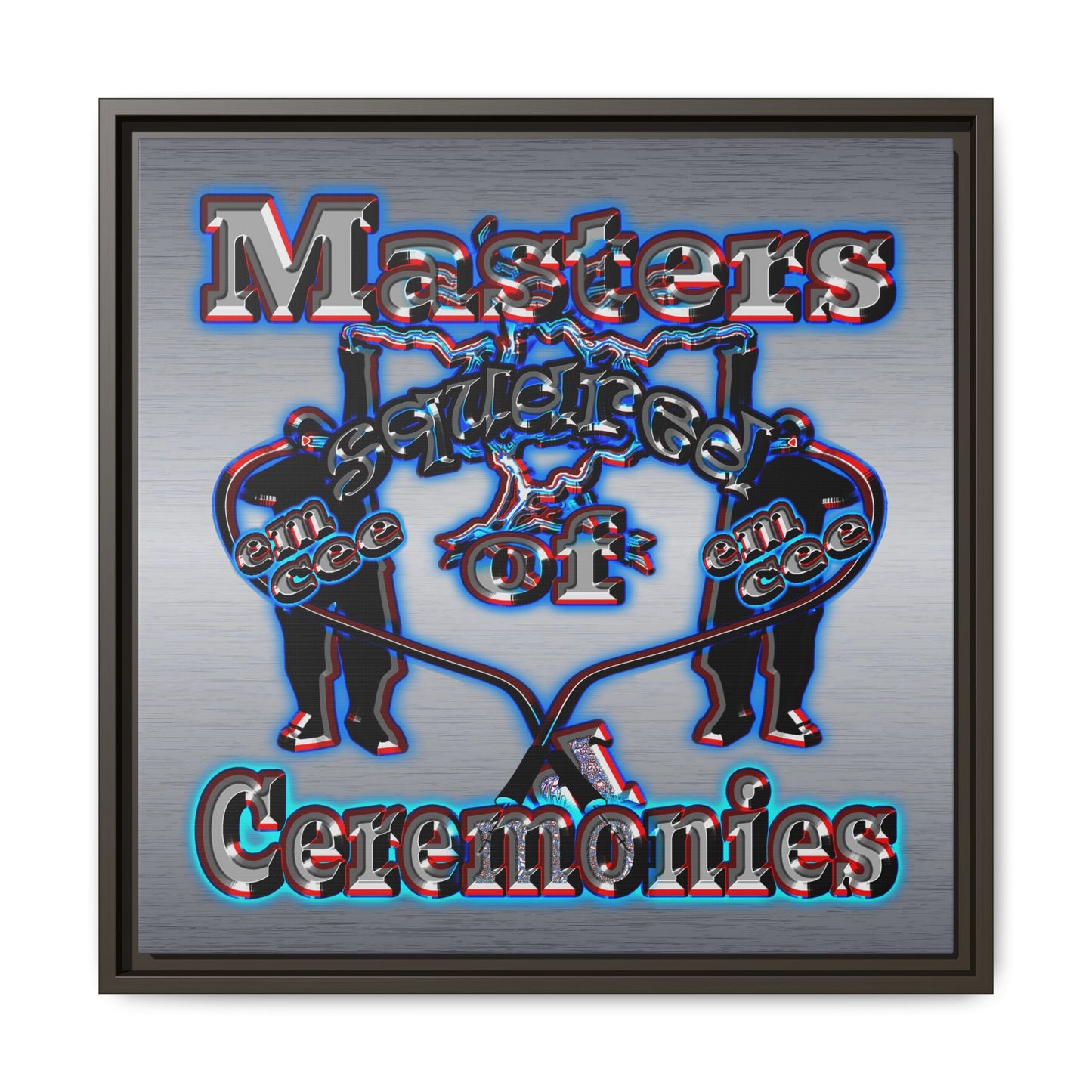 em cee squared - framed canvas art (brushed nickel)