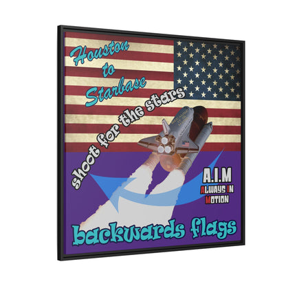shoot for the stars - framed canvas art (purple)