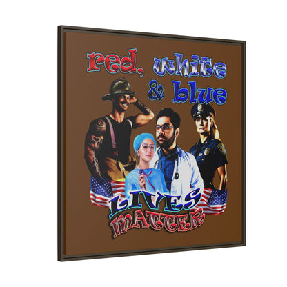 rw&b lives matter - framed canvas art (brown)