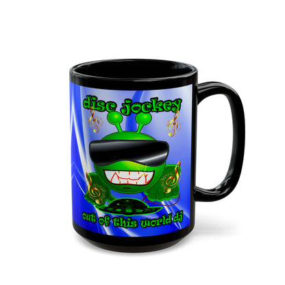 disc jockey - Black Mug (blue-white wave)
