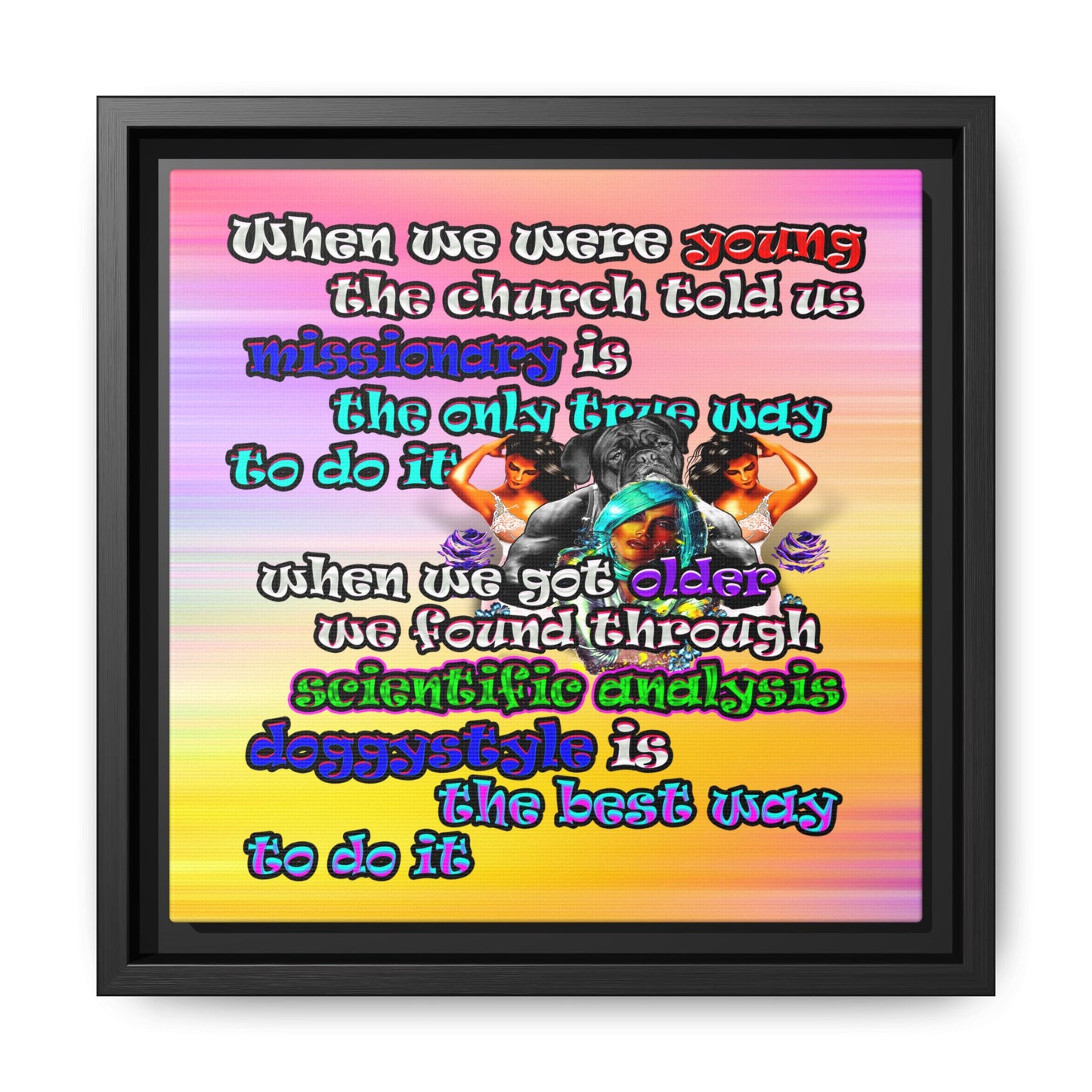 doggystyle - framed canvas art (color blur)