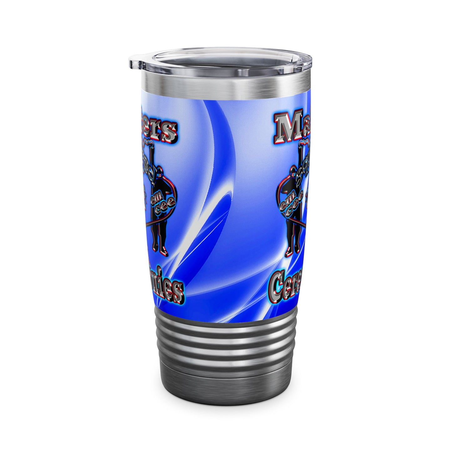 em cee squared - Ringneck Tumbler, 20oz (blue-white wave)